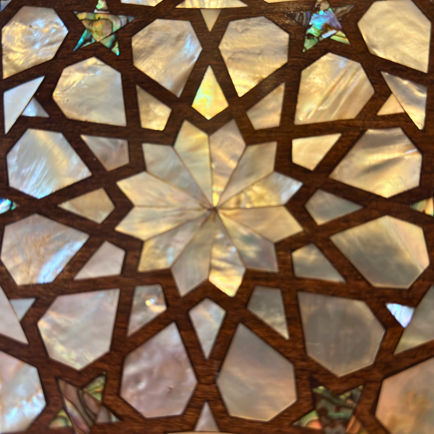 A Estrela Celestial – Bolsa Damasquina de Nogueira com Madrepérola