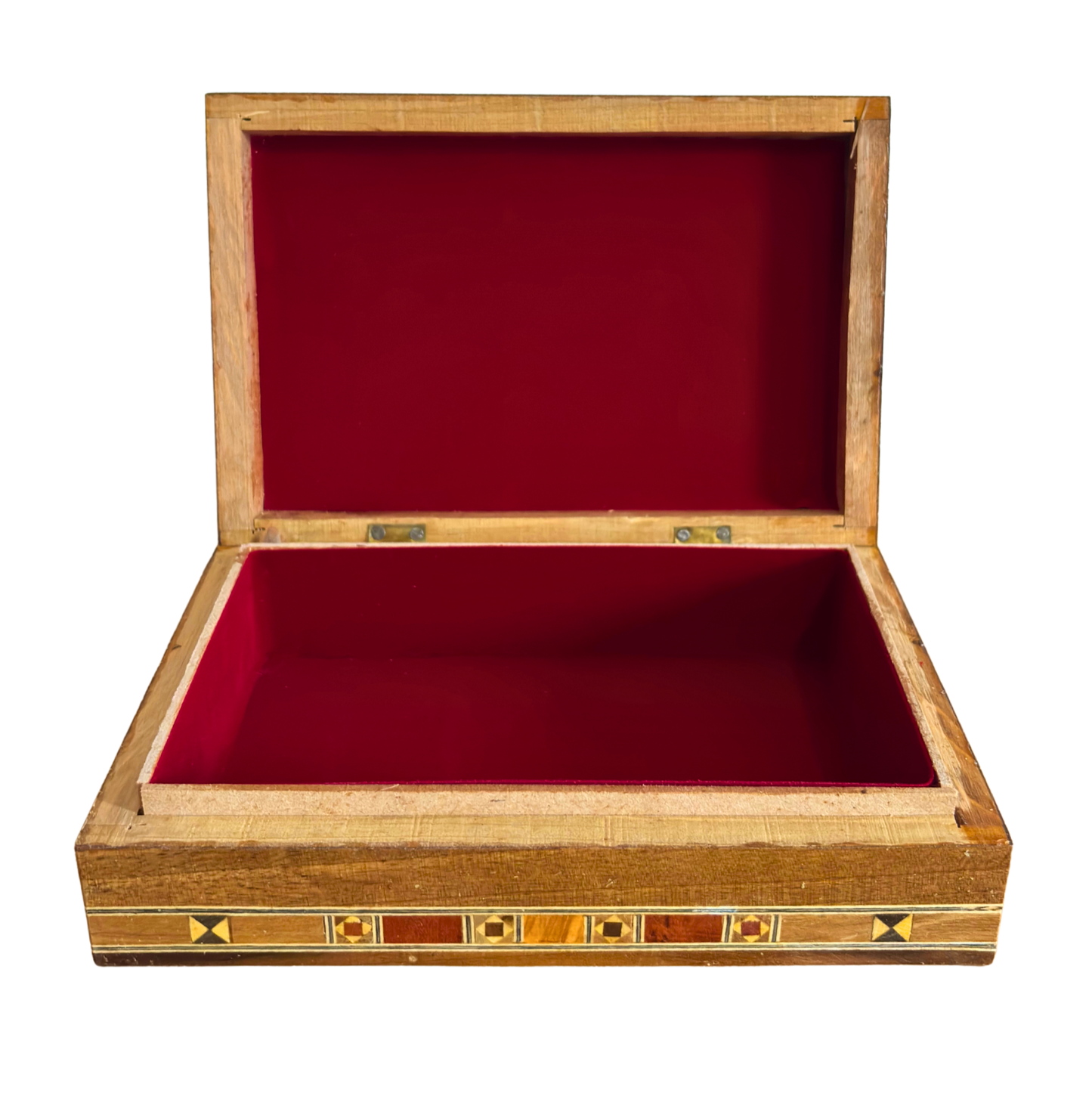 Elegant Rectangular Damascene Jewelry Box – Handcrafted from Beech, Eucalyptus & Lemon Wood