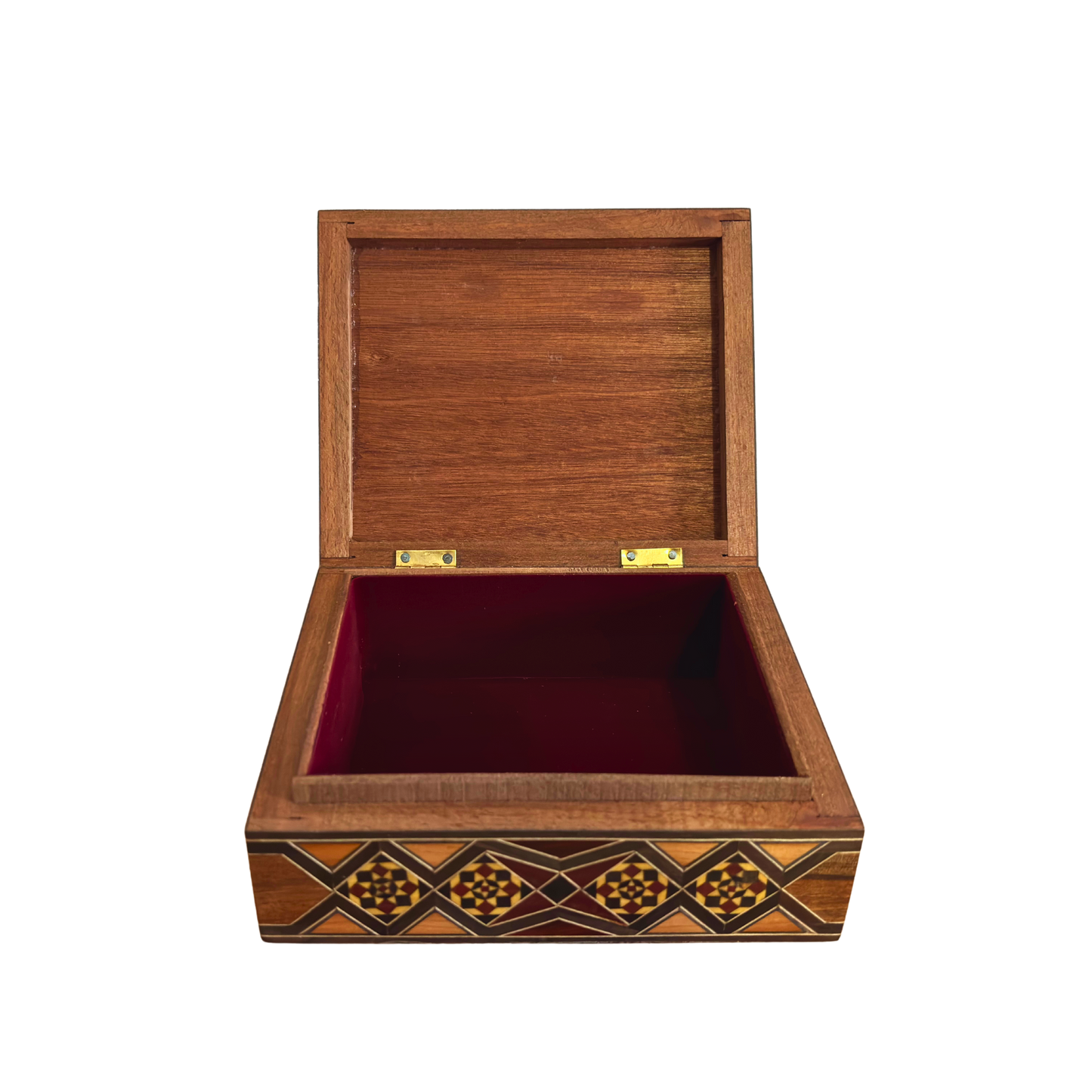 Refined Damascene Mosaic Box by Master Gaby Al Dayeh – Handcrafted with Mother of Pearl & Velvet Interior