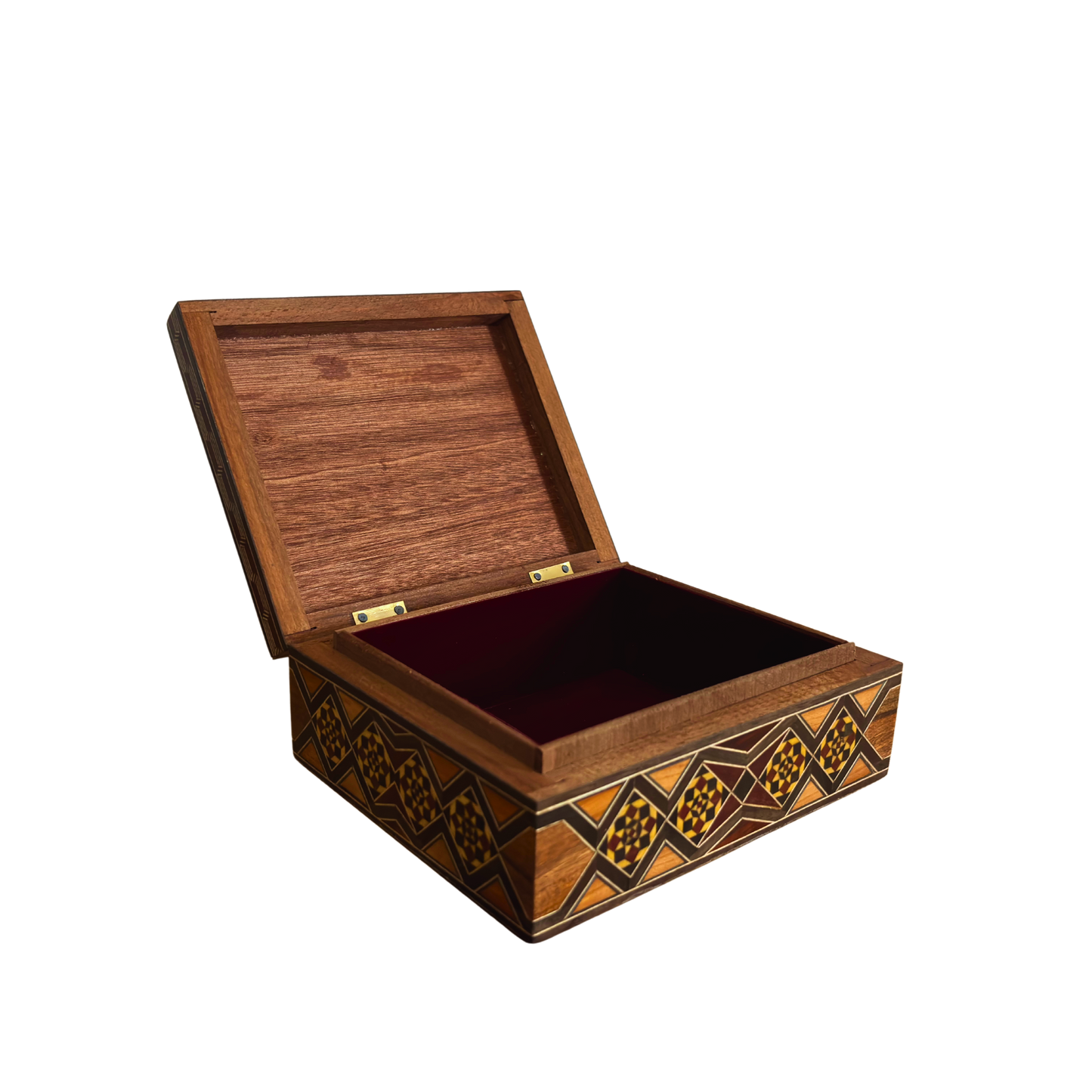 Refined Damascene Mosaic Box by Master Gaby Al Dayeh – Handcrafted with Mother of Pearl & Velvet Interior