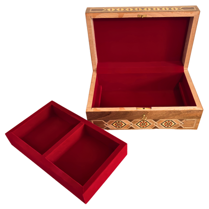 Damascene Mosaic Jewelry Box with Lock – Handcrafted Masterpiece
