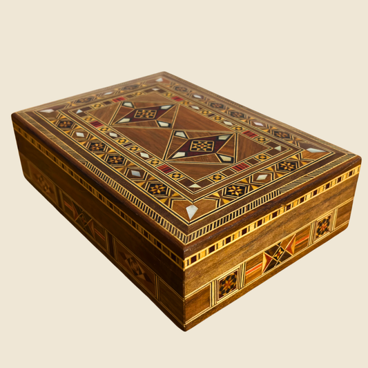 Damaszener Mosaik-Schmuckdose Limited Edition – Handgefertigt mit Perlmutt