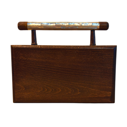 Sham – Luxuriöse Damaszener Clutch mit Blumen-Perlmutt & Brokatfutter