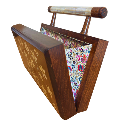 Yasmine – Luxuriöse Damaszener Clutch mit Perlmutt & Brokatfutter