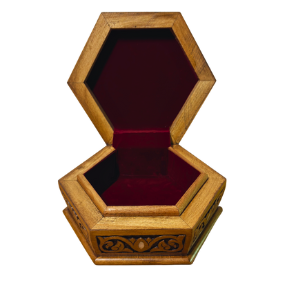 Handgefertigte Luxus-Schatulle aus Damaskus – Perlmutt & Samt