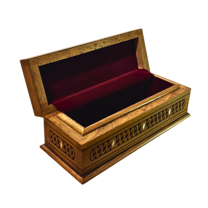 Handgefertigte Luxus-Schatulle aus Damaskus – Perlmutt & Samt