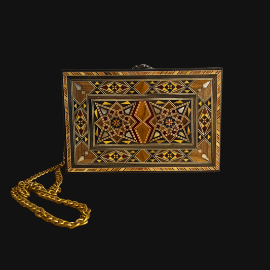 Bolsa Damasquina com Madrepérola – Elegância Oriental Artesanal