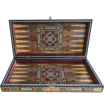 Handgefertigter Damascener Backgammon- & Schach-Tisch von Gaby Al Dayeh – Meisterwerk mit Perlmuttintarsien