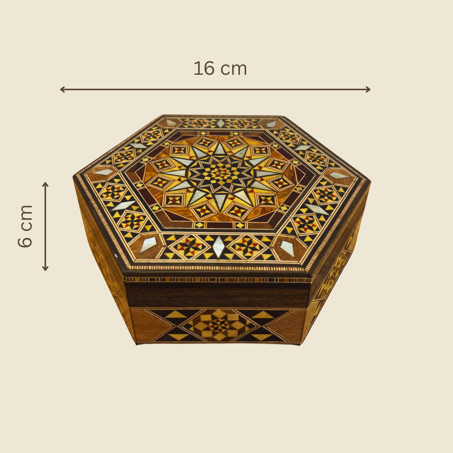 Handgemaakte Damascene-Mozaïekdoos – Parelmoer & Fluweelelegantie