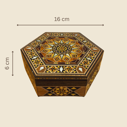 Handgemaakte Damascene-Mozaïekdoos – Parelmoer & Fluweelelegantie