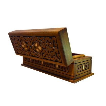 Handgefertigte Luxus-Schatulle aus Damaskus – Perlmutt & Samt