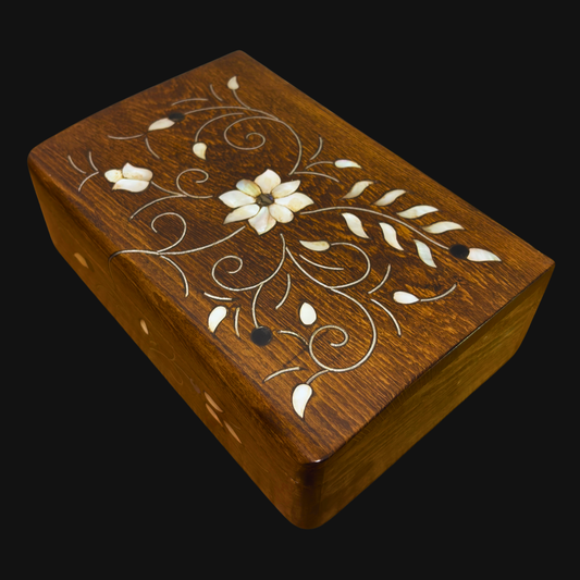 Scatola Artigianale di Lusso di Damasco – Madreperla &amp; Velluto