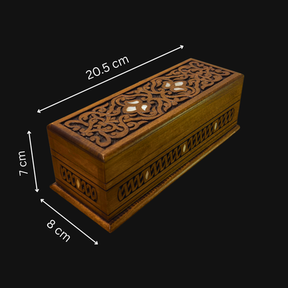 Handgefertigte Luxus-Schatulle aus Damaskus – Perlmutt & Samt