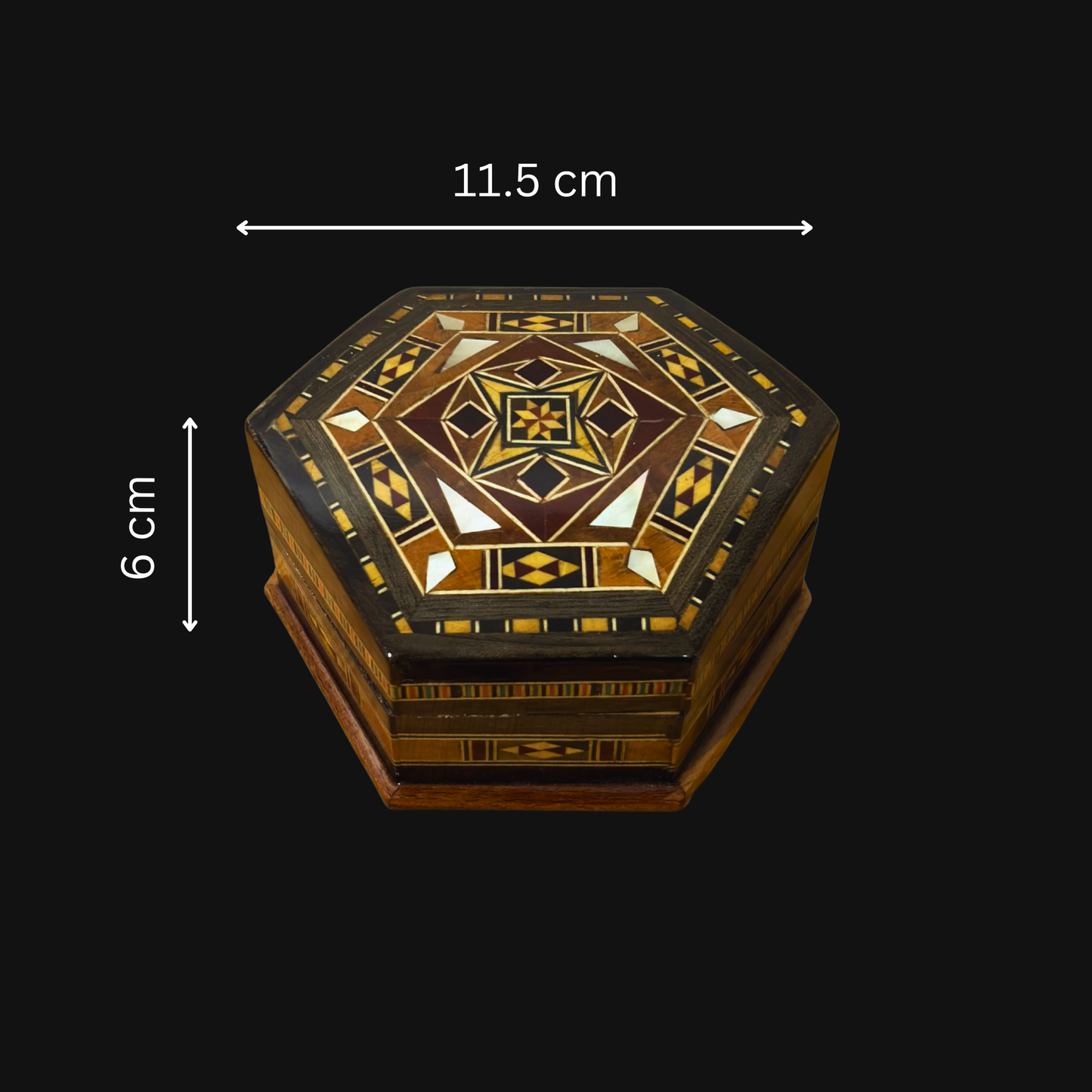 Handgefertigte Mosaik-Schatulle aus Damaskus – Holzkunst & Samt