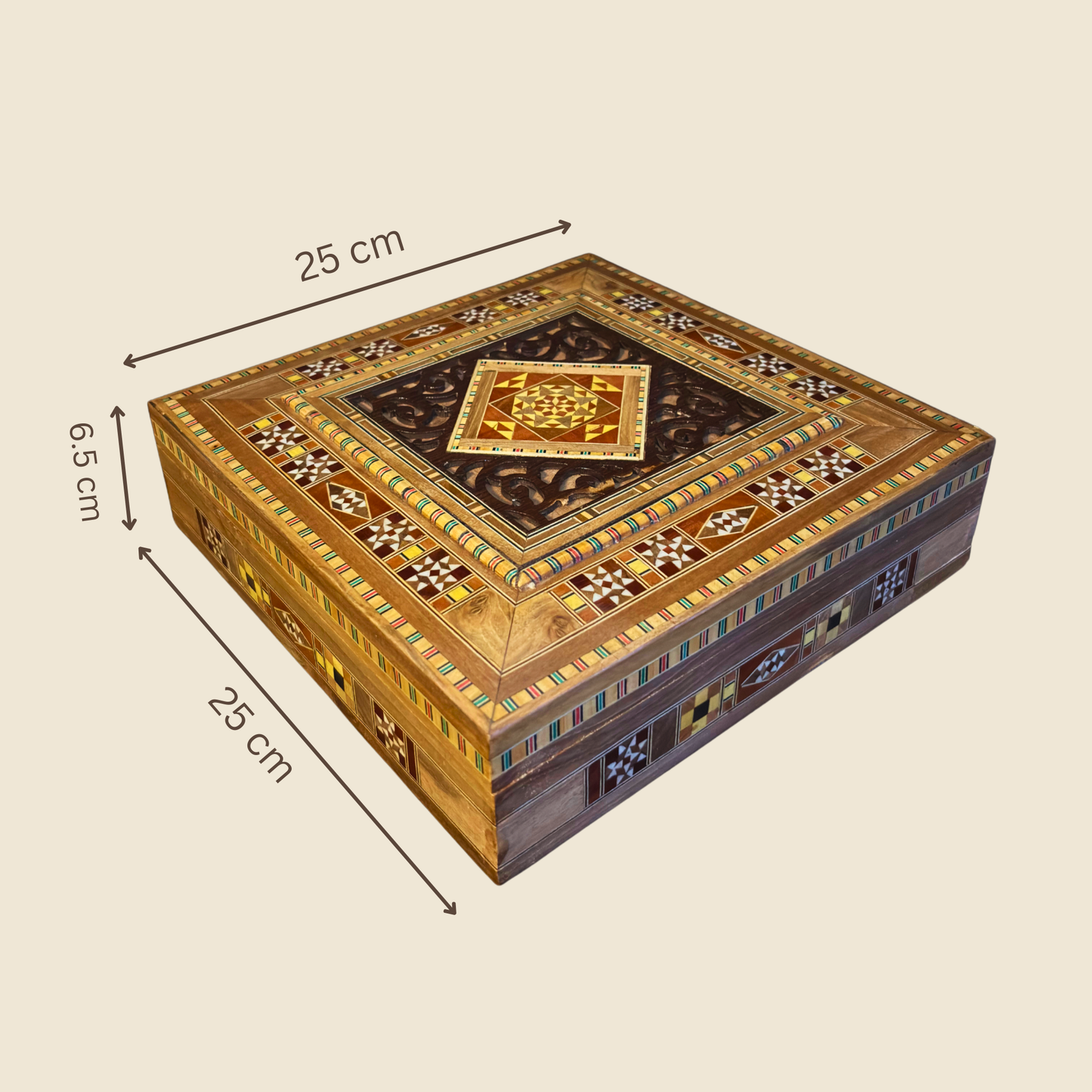 Damaszener Mosaik-Schmucktruhe – Samtgefütterte Eleganz
