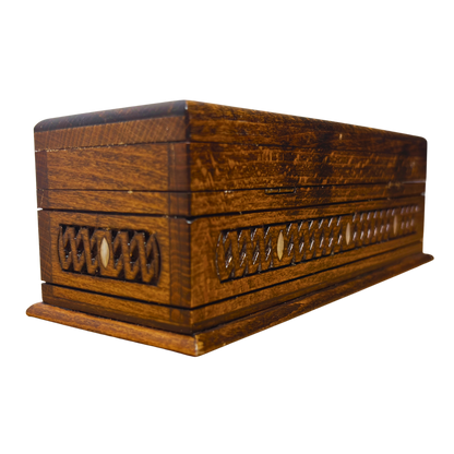 Handgefertigte Luxus-Schatulle aus Damaskus – Perlmutt & Samt