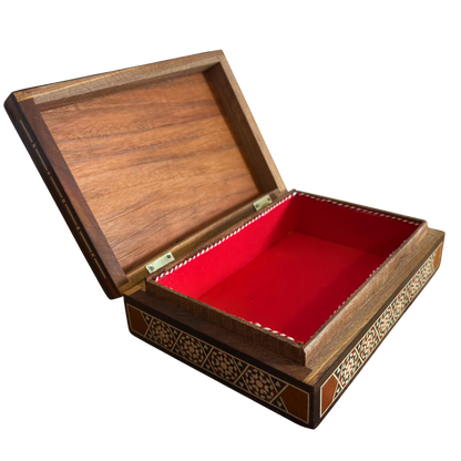 Vintage damaszener Mosaikbox aus den 1970er Jahren, Kamel-Motiv, handgefertigte syrische Erinnerungsbox
