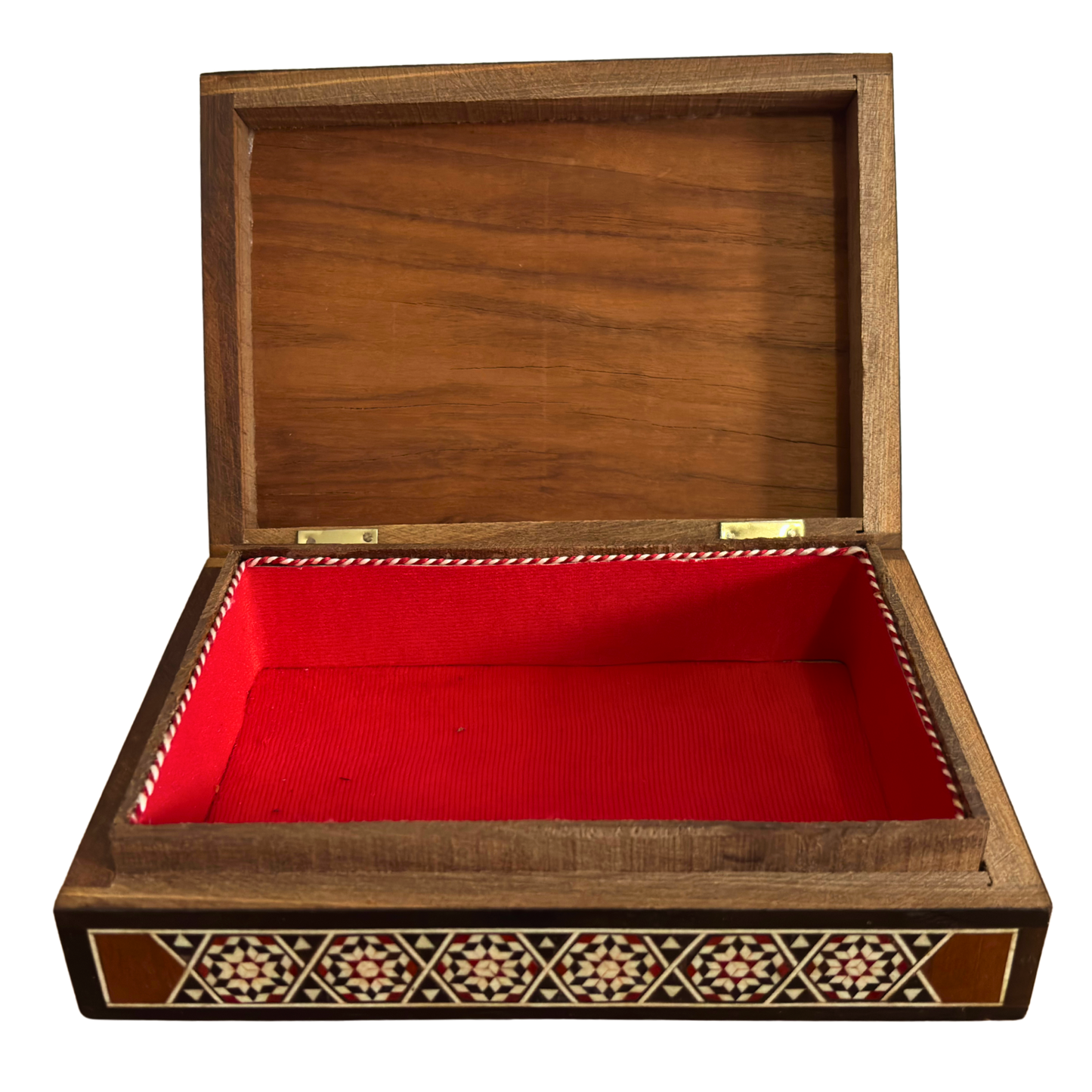 Vintage damaszener Mosaikbox aus den 1970er Jahren, Kamel-Motiv, handgefertigte syrische Erinnerungsbox
