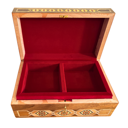 Damascene Mosaic Jewelry Box with Lock – Handcrafted Masterpiece