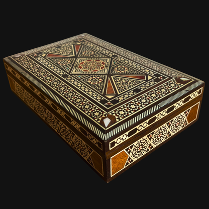 Boîte Damasquinée Vintage 1970 – Art d’Incrustation en Nacre