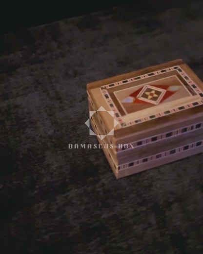 Scatola Porta Anello in Mosaico Artigianale di Damasco – Velluto